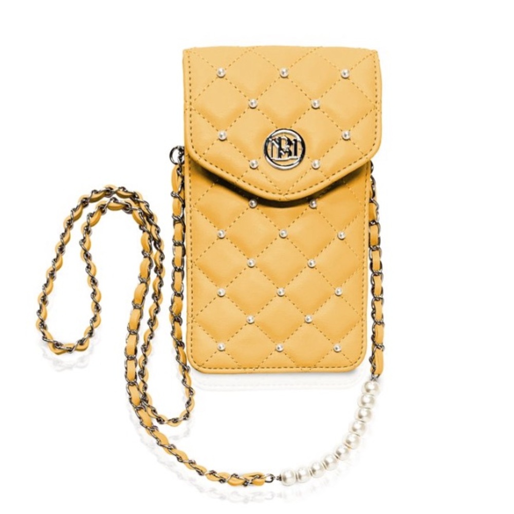 NWT Badgley Mischka Vegan Leather Pearl Crossbody Phone Case - Picture 2 of 4